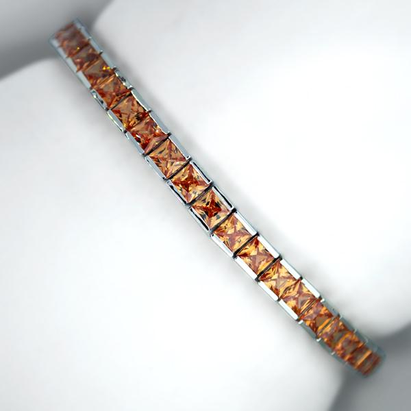 Sterling Silver Fancy French Champagne Cubic Zirconium: Gov. File: 55598 Sterling Silver Fancy French Champagne Cubic Zirconium Tennis Bracelet Asset Type: Sterling Silver Bracelet Shipping: $19.95