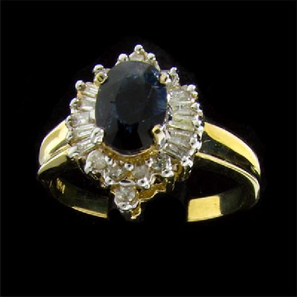 APP:$1.4k 14 kt. Gold 0.97CT Sapphire & Diamond Ring
