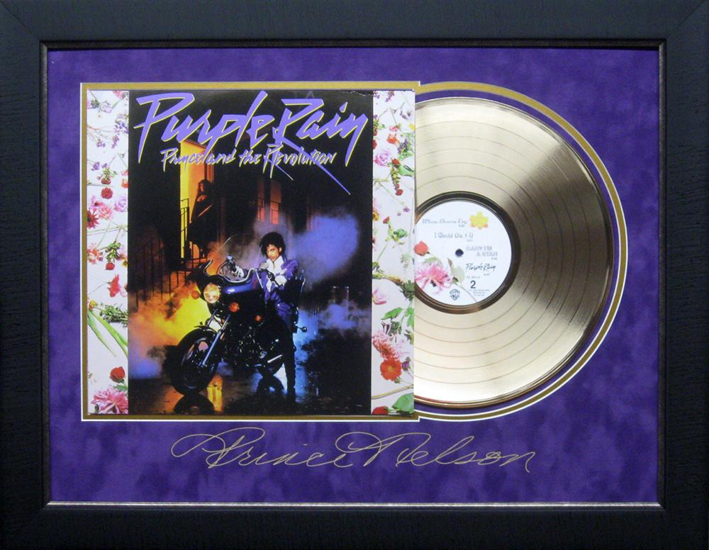 *Rare Prince and the Revolution Purple Rain Album Cover: Gov. File: M-23524 *Rare Prince and the Revolution Purple Rain Album Cover and Gold Record Museum Framed Collage - Plate Signed Asset Type: CollectableShipping: $39.95. Item may be pick up only, or re