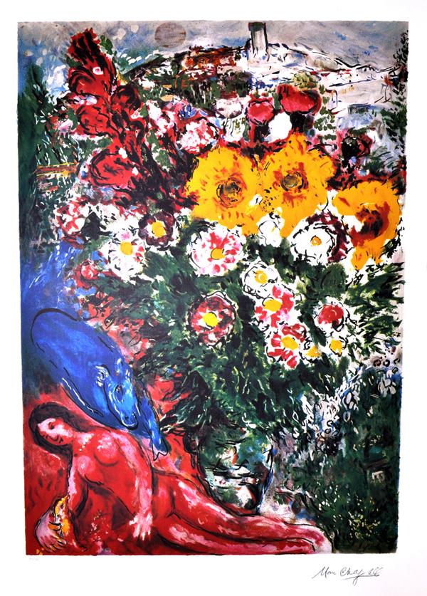 MARC CHAGALL (After) Les Soucis Print, 412 of 500: Gov. File: P-06389 Marc Chagall MARC CHAGALL: (After) Les Soucis Print 25 inches x 36.5 inches (Unframed)Shipping: $24.95