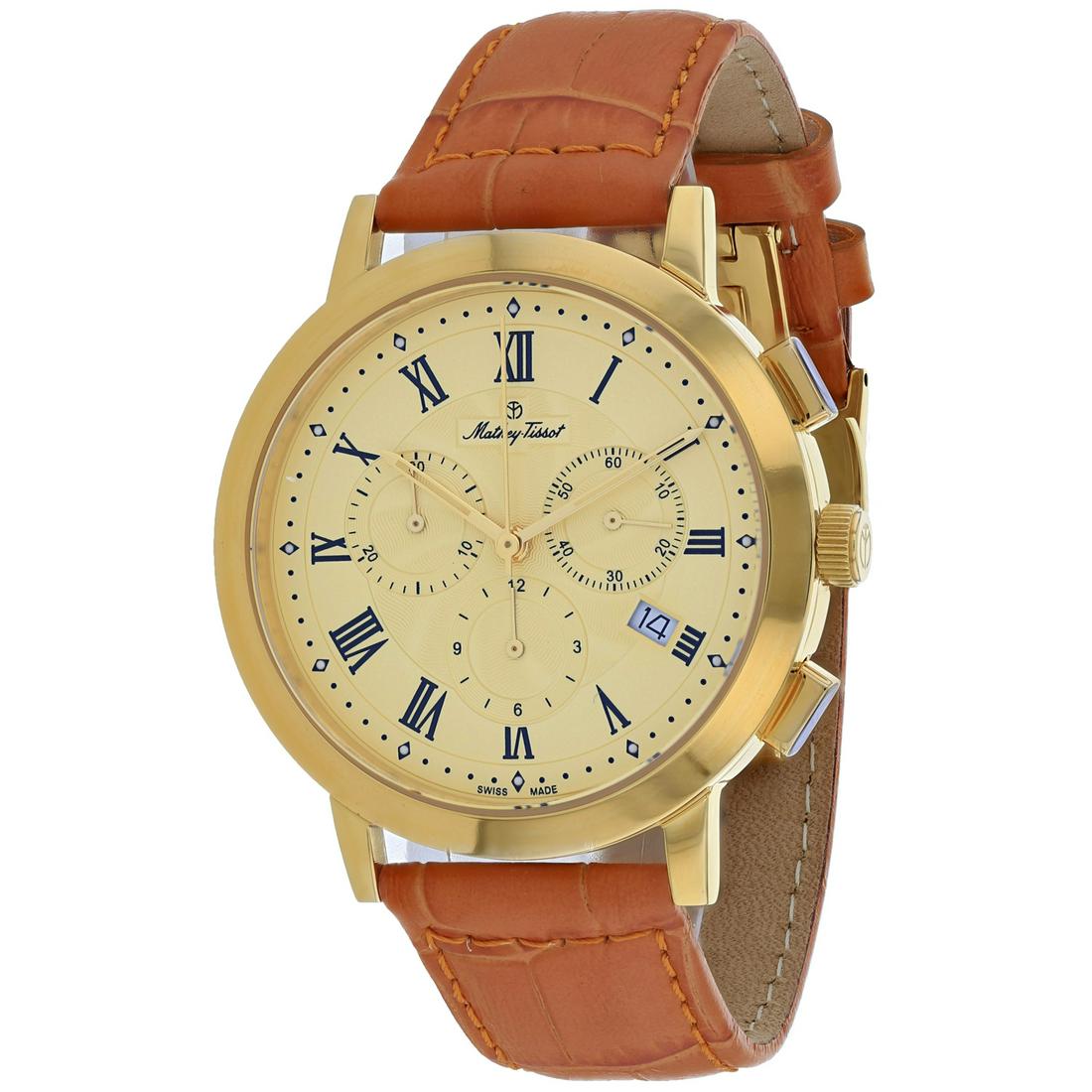 Mathey Tissot Men's Sport Classic Round Stainless Steel: Gov. File: H-81665 Mathey Tissot Men's Sport Classic Round Stainless Steel Case Gold Dial Sapphire Push/Pull Quartz Watch (Vault_M) Asset Type: Watch Shipping: $19.95