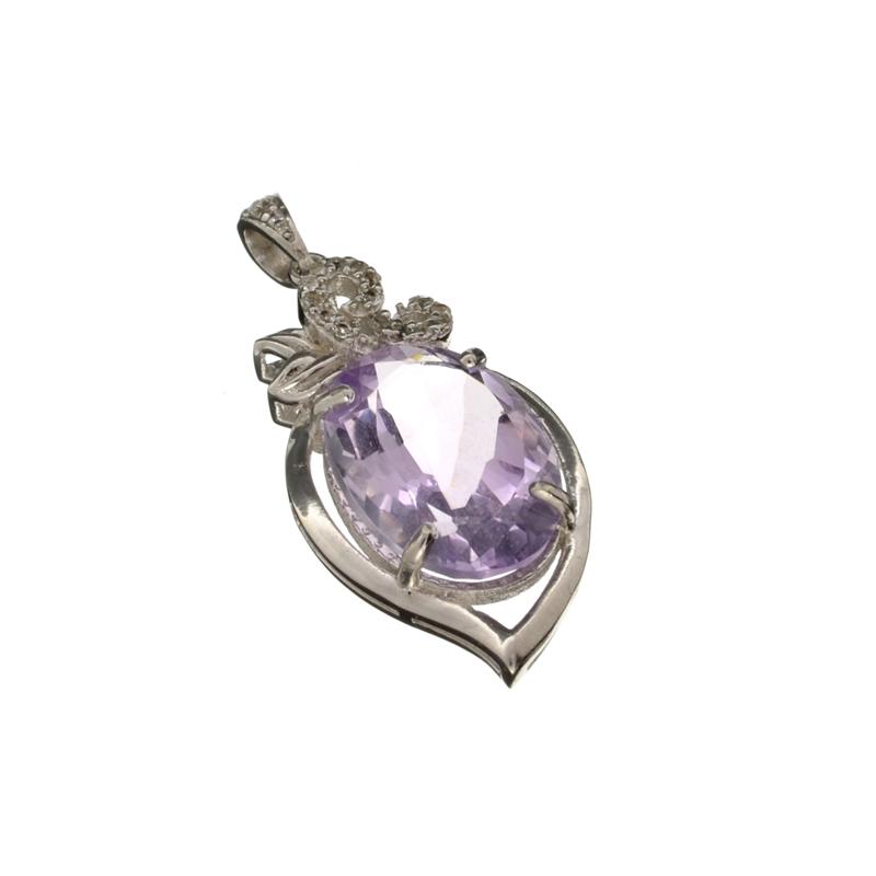 APP: 0.9k Fine Jewelry 10.70CT Purple Amethyst And: Gov. File: H-24703 Fine Jewelry 10.70CT Purple Amethyst And White Sapphire Sterling Silver Pendant Retail Replacement Value: $0.9K Asset Type: Sterling Silver Pendant Shipping: $19.95
