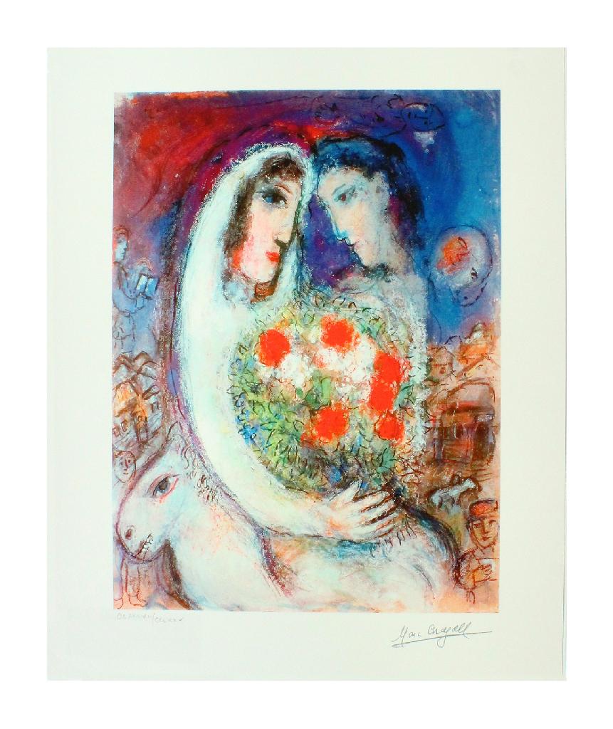 MARC CHAGALL Marriage, CLXXV of CCLXXV: Gov. File: P-10571 Marc Chagall MARC CHAGALL: Marriage 10 inches X 12 inches (Unframed)Shipping: $24.95