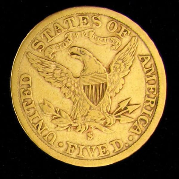 1903-S $5 U.S. Liberty Head Gold Coin - Investment - 2