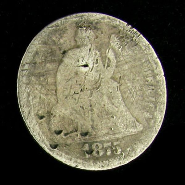 1875 Seated Liberty Dime Coin - Investment