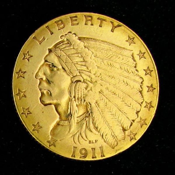 1911-D $2.5 U.S. Indian Head Gold Coin - Investment
