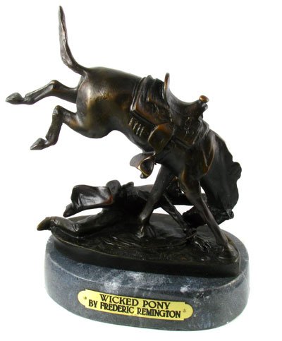 Frederic Remington Bronze Reissue - Wicked Pony: Frederic Remington Reproduction - Wicked Pony - Thank you for viewing this Item. We hope that you are successful in your bidding. For over 30 years we have given the best possible customer service to 