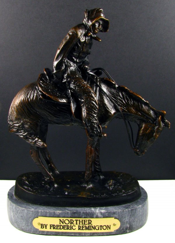 Frederic Remington Bronze Reissue - Norther: Frederic Remington Reproduction - Norther - Thank you for viewing this Item. We hope that you are successful in your bidding. For over 30 years we have given the best possible customer service to our 