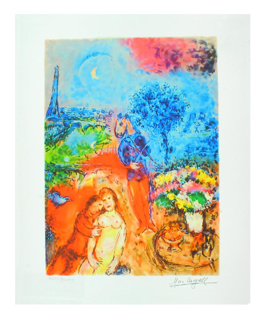 MARC CHAGALL Serenade, LVI of CCLXXV: Gov. File: P-10287 Marc Chagall MARC CHAGALL: Serenade 10 inches X 12 inches (Unframed)Shipping: $24.95