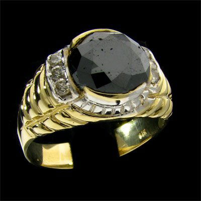 APP: $11.2k 14kt. Y/W Gold 4.97CT Black Diamond Ring: 14 kt. Yellow/White Gold, 4.97CT Rare Black Diamond and Diamond Ring - Thank you for viewing this Item. We hope that you are successful in your bidding. For over 30 years we have given the best possib