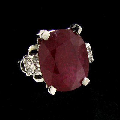APP:24.5k 18kt. White Gold 11.08CT Ruby & Diamond Ring: 18 kt. White Gold, 11.08CT Ruby and Diamond Ring - Thank you for viewing this Item. We hope that you are successful in your bidding. For over 30 years we have given the best possible customer service