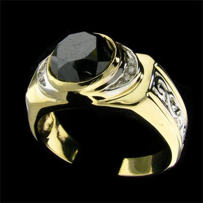 APP: $7k 14kt. Y/W Gold 2.95CT Black Diamond Ring: 14 kt. Y/W Gold, 2.95CT Rare Black Diamond & Diamond Ring - Thank you for viewing this Item. We hope that you are successful in your bidding. For over 30 years we have given the best possible customer