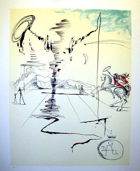 SALVADOR DALI Chevalier Print, Limited Edition: SALVADOR DALI: Chevalier Print - Thank you for viewing this Item. We hope that you are successful in your bidding. For over 30 years we have given the best possible customer service to our 1000's of r