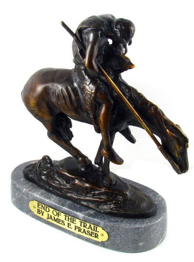 James Earl Fraser Bronze Reissue - End of the Trail: James Earl Fraser Reproduction - End of the Trail - Thank you for viewing this Item. We hope that you are successful in your bidding. For over 30 years we have given the best possible customer service