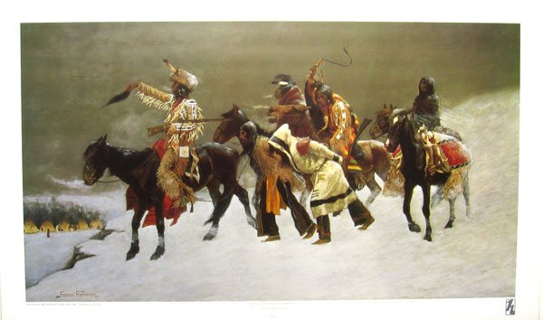 FREDERIC REMINGTON Return of a Blackfoot War Party: Return of a Blackfoot War Party, 33'' x 20'' - Thank you for viewing this Item. We hope that you are successful in your bidding. For over 30 years we have given the best possible customer service to o
