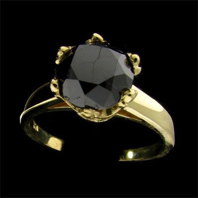 APP: 4.8k 14 kt. Gold, 2.94CT Rare Black Diamond Ring: 14 kt. Gold, 2.94CT Rare Black Diamond Ring - Thank you for viewing this Item. We hope that you are successful in your bidding. For over 30 years we have given the best possible customer service to ou