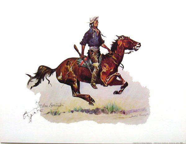 FREDERIC REMINGTON A Crow Scout: A Crow Scout, 16'' x 12'' - Thank you for viewing this Item. We hope that you are successful in your bidding. For over 30 years we have given the best possible customer service to our 1000's of repeat