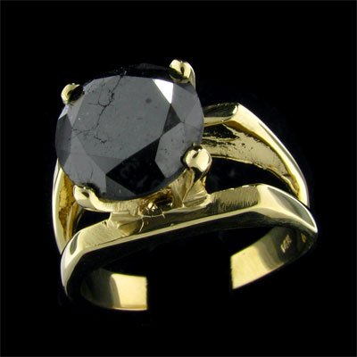 APP: 8k 14 kt. Gold, 3.90CT Rare Black Diamond Ring: 14 kt. Gold, 3.90CT Rare Black Diamond Ring - Thank you for viewing this Item. We hope that you are successful in your bidding. For over 30 years we have given the best possible customer service to ou