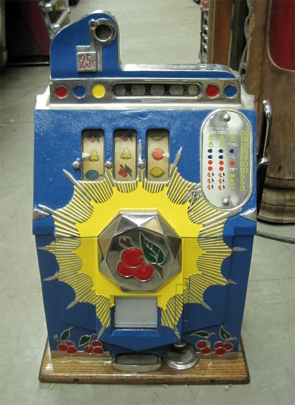 25 Cent Bursting Cherry Slot machine: 25 Cent Bursting Cherry Slot Machine - Thank you for viewing this Item. We hope that you are successful in your bidding. For over 30 years we have given the best possible customer servi