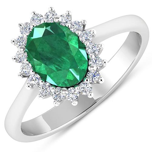 APP: 8.1k Gorgeous 14K White Gold 1.41CT Oval Cut: Gov. File: H-68457 Gorgeous 14K White Gold 1.41CT Oval Cut Zambian Emerald and White Diamond Ring - Great Investment - (Vault_Q) (QR21265WD-14KW-SM-ZE) Retail Replacement Value: $8.1K Asset Type: Ring