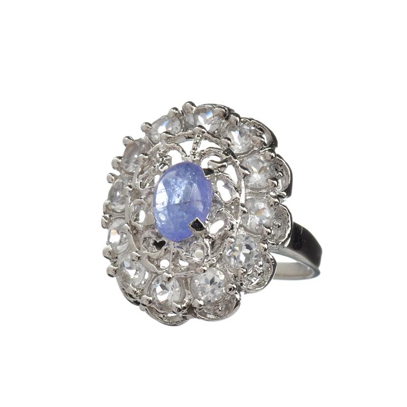 Fine Jewelry 1.00CT Violet Blue Tanzanite And Colorless: Gov. File: H-14663 Fine Jewelry 1.00CT Violet Blue Tanzanite And Colorless Topaz Platinum Over Sterling Silver Ring Retail Replacement Value: $2.2K Asset Type: Sterling Silver Ring Shipping: $19.95