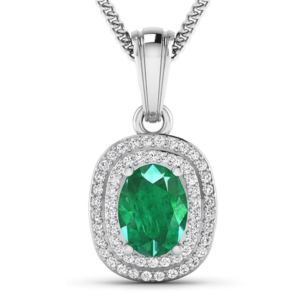 APP: 5.7k Gorgeous 14K White Gold 0.96CT Oval Cut: Gov. File: H-67918 Gorgeous 14K White Gold 0.96CT Oval Cut Zambian Emerald and White Diamond Pendant - Great Investment - (Vault_Q) (QP6907WD-14KW-SM-ZE) Retail Replacement Value: $5.7K Asset Type: Pe