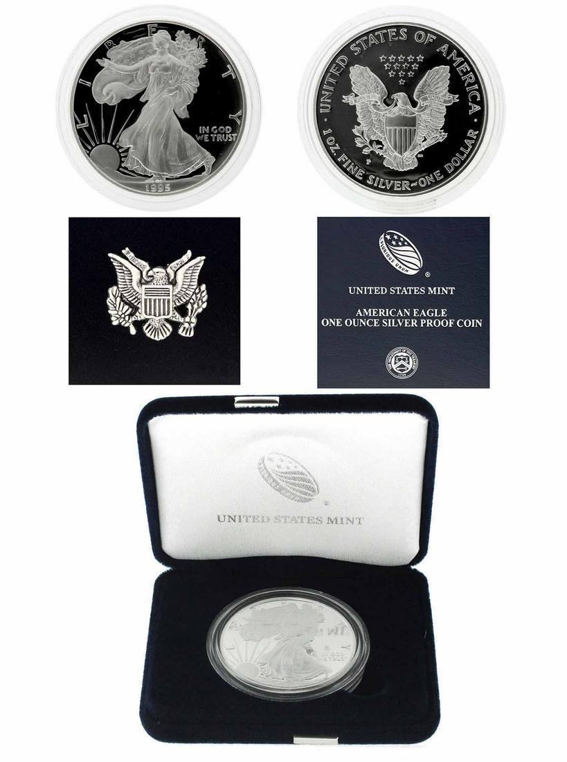 Rare 1995 US Silver Proof Silver Eagle Coin In Original: Gov. File: C-81823 Rare 1995 US Silver Proof Silver Eagle Coin In Original Box Great Investment Asset Type: Eagle Coin Shipping: $9.95