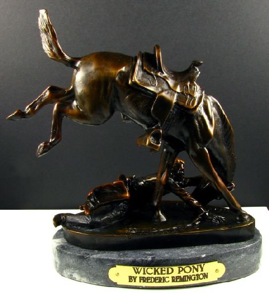 Frederic Remington Bronze Reissue - Wicked Pony: Frederic Remington Bronze Reproduction - Wicked Pony - Thank you for viewing this Item. We hope that you are successful in your bidding. For over 30 years we have given the best possible customer serv