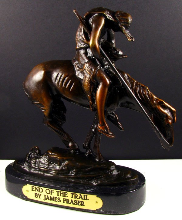 James Earl Fraser Bronze Reissue - End of the Trail: James Earl Fraser Bronze Reproduction - End of the Trail - Thank you for viewing this Item. We hope that you are successful in your bidding. For over 30 years we have given the best possible customer