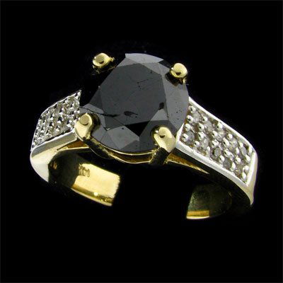 APP: $5.5k 14 kt. Gold, 2.83CT Rare Black Diamond Ring: 14 kt. Gold, 2.83CT Rare Black Diamond and Diamond Ring - Thank you for viewing this Item. We hope that you are successful in your bidding. For over 30 years we have given the best possible customer s