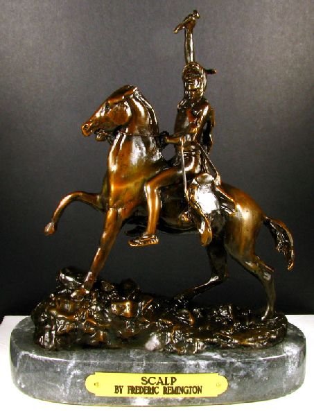 Frederic Remington Bronze Reissue - Scalp: Frederic Remington Bronze Reissue - Scalp - Thank you for viewing this Item. We hope that you are successful in your bidding. For over 30 years we have given the best possible customer service to our 