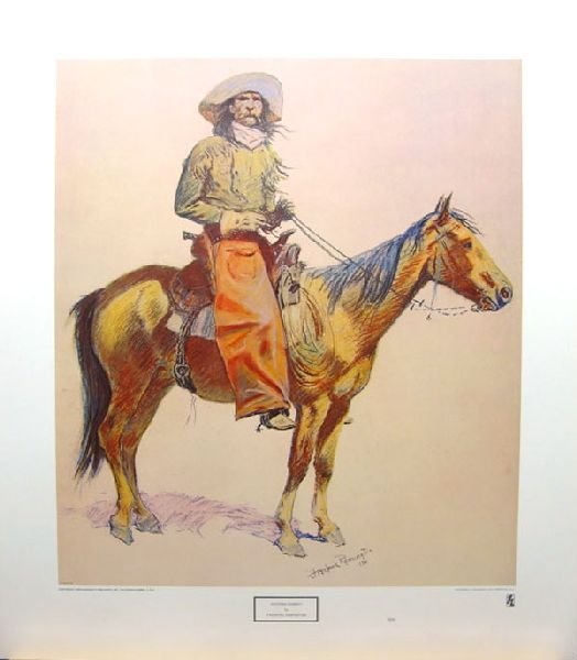 FREDERIC REMINGTON Arizona Cowboy Print: Arizona Cowboy, 22.5'' x 26'' - Bid with outmost confidence from GAA. We have been in business for over 35 years, and pride ourselves on perfect customer service. For more information on this item, pl