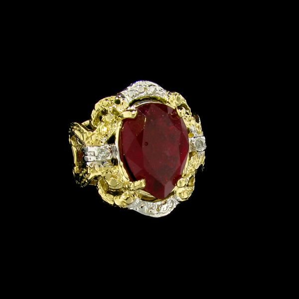 APP: 9.8k 14 kt. Gold, 4.99CT Ruby & Diamond Ring: 14 kt. Gold, 4.99CT Ruby and Diamond Ring - Bid with outmost confidence from GAA. We have been in business for over 35 years, and pride ourselves on perfect customer service. For more information on t