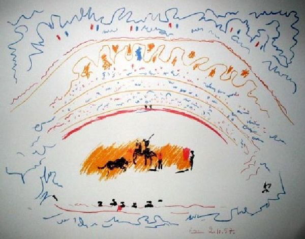 PABLO PICASSO Corrida Print, Limited Edition: PABLO PICASSO: Corrida Print - Bid with outmost confidence from GAA. We have been in business for over 35 years, and pride ourselves on perfect customer service. For more information on this item, ple