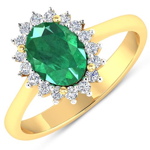 APP: 8k Gorgeous 14K Yellow Gold 1.41CT Oval Cut: Gov. File: H-68728 Gorgeous 14K Yellow Gold 1.41CT Oval Cut Zambian Emerald and White Diamond Ring - Great Investment - (Vault_Q) (QR21265WD-14KY-SM-ZE) Retail Replacement Value: $8.0K Asset Type: Rin