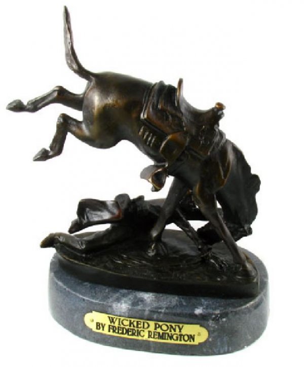 Frederic Remington Bronze Reissue - Wicked Pony: Frederic Remington Bronze Reissue - Wicked Pony - Thank you for viewing this Item. We hope that you are successful in your bidding. For over 30 years we have given the best possible customer service t
