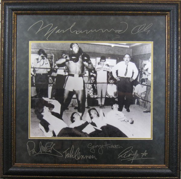 Ali Meets The Beatles-Framed Sports Memorabilia: Ali Meets The Beatles - Thank you for viewing this Item. We hope that you are successful in your bidding. For over 30 years we have given the best possible customer service to our 1000's of repeat buy