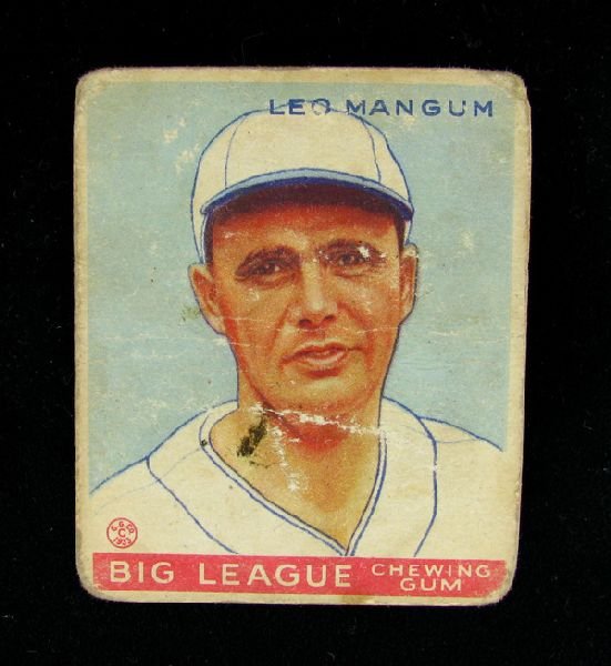 1933 Leo Mangum No.162 BP $30-$165 Goudy Baseball Card: 1933 Leo Mangum No.162 BP $30-$165 Goudy Base Ball Card - Thank you for viewing this Item. We hope that you are successful in your bidding. For over 30 years we have given the best possible customer s