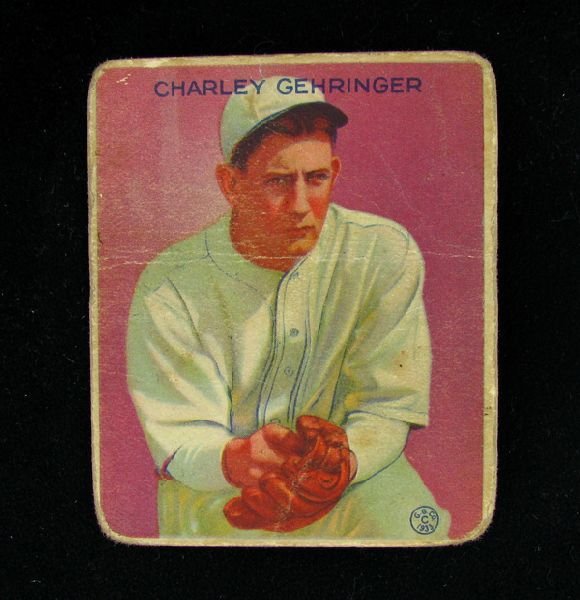 1933 Gehringer No.222 BP $110-$600 Goudy Baseball Card: 1933 Charley Gehringer No.222 BP $110-$600 Goudy Base Ball Card - Thank you for viewing this Item. We hope that you are successful in your bidding. For over 30 years we have given the best possible cu