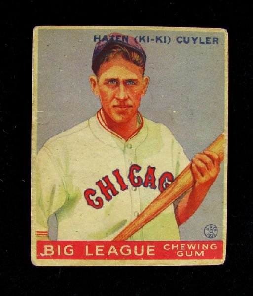1933 H. Cuyler No.23 BP $225-$1250 Goudy Baseball Card: 1933 Hazen Cuyler No.23 BP $225-$1250 Goudy Base Ball Card - Thank you for viewing this Item. We hope that you are successful in your bidding. For over 30 years we have given the best possible custome