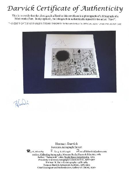 JOAN MIRO, Hand Signed Book Photo: Miro, Hand Signed Book Photo Joan Miro Joan Miro - Bid with utmost confidence from GAA. We have been in business for over 35 years, and pride ourselves on perfect customer service. For more informatio