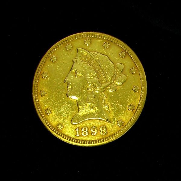 1898 $10 U.S. Liberty Head Gold Coin - Investment: 1898 $10 U.S. Liberty Head Gold Coin - Bid with utmost confidence from GAA. We have been in business for over 35 years, and pride ourselves on perfect customer service. For more information on this it
