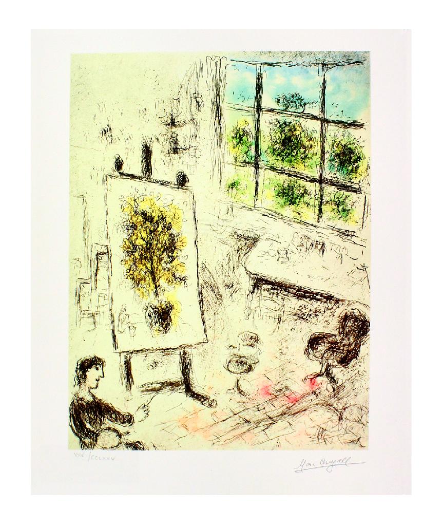 MARC CHAGALL Artist In Studio, XXXIV of CCLXXV: Gov. File: P-10383 Marc Chagall MARC CHAGALL: Artist In Studio 12 inches X 10 inches (Unframed)Shipping: $24.95