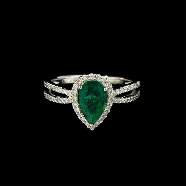 APP:6.9k 18kt White Gold, 0.72CT Emerald & Diamond Ring: 18 kt. White Gold, 0.72CT Emerald and Diamond Ring signed M. Christoff - Appraisal Value: $6.8K - Bid with utmost confidence from GAA. We have been in business for over 35 years, and pride ourselves o