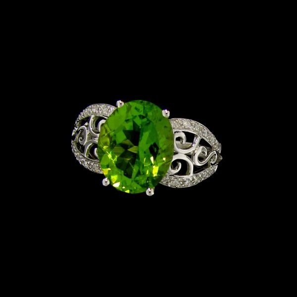 APP:5.7k 18kt White Gold, 4.87CT Peridot & Diamond Ring: 18 kt. White Gold, 4.87CT Peridot and Diamond Ring - Appraisal Value: $5.7K - Bid with utmost confidence from GAA. We have been in business for over 35 years, and pride ourselves on perfect customer s