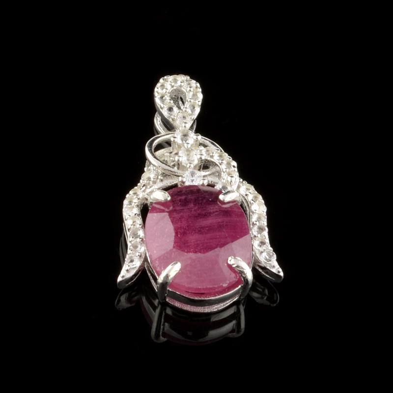 APP: 1.1k Fine Jewelry 4.15CT Ruby And Colorless Topaz: Gov. File: H-05763 Fine Jewelry 4.15CT Ruby And Colorless Topaz Platinum Over Sterling Silver Pendant Retail Replacement Value: $1.1K Asset Type: Sterling Silver Pendant Shipping: $19.95