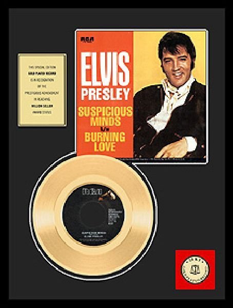 ELVIS PRESLEY "Suspicious Minds" Gold Record: ELVIS PRESLEY "Suspicious Minds" - Bid with utmost confidence from GAA. We have been in business for over 35 years, and pride ourselves on perfect customer service. For more information on t