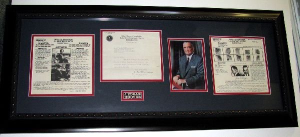 J. EDGAR HOOVER Framed Authentic Collage: J. Edgar Hoover, Framed Authentic Collage - Bid with utmost confidence from GAA. We have been in business for over 35 years, and pride ourselves on perfect customer service. For more informat