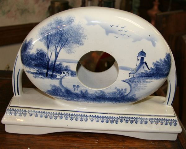 Porcelain Dutch Clock Case: Porcelain Dutch Clock Case-Thank you for viewing this Item. We hope that you are successful in your bidding. For over 30 years we have given the best possible customer service to our 1000's of repeat