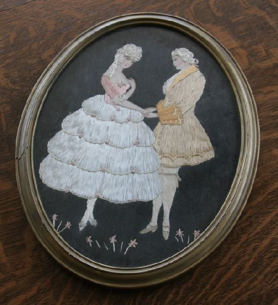 Needlepoint Lord & Lady Picture: Needlepoint Lord & Lady Picture-Thank you for viewing this Item. We hope that you are successful in your bidding. For over 30 years we have given the best possible customer service to our 1000's o